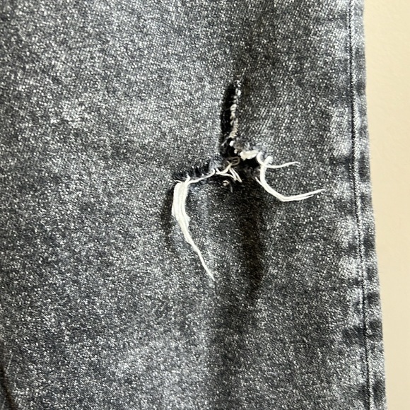 ALLSAINTS Dean Damaged Slim Fit Cropped Jeans in Washed Black Size 38 - Picture 10 of 13